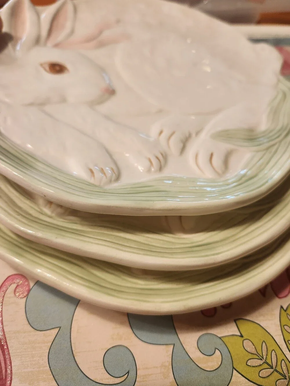 3 TAKAHASHI Hand Painted Bunny Rabbit Shape Vtg 8